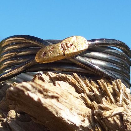 Goldnuggetring Silber